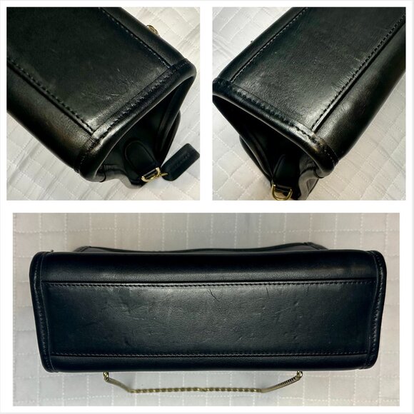 Coach Vintage 1998 Court Bag Black Gold HUNGARY 9870 Hang Tag Crossbody Strap - Picture 15 of 15